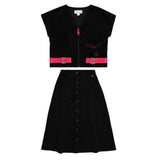 BOLD CORD WEEKDAY SKIRT & VEST SET - TEEN