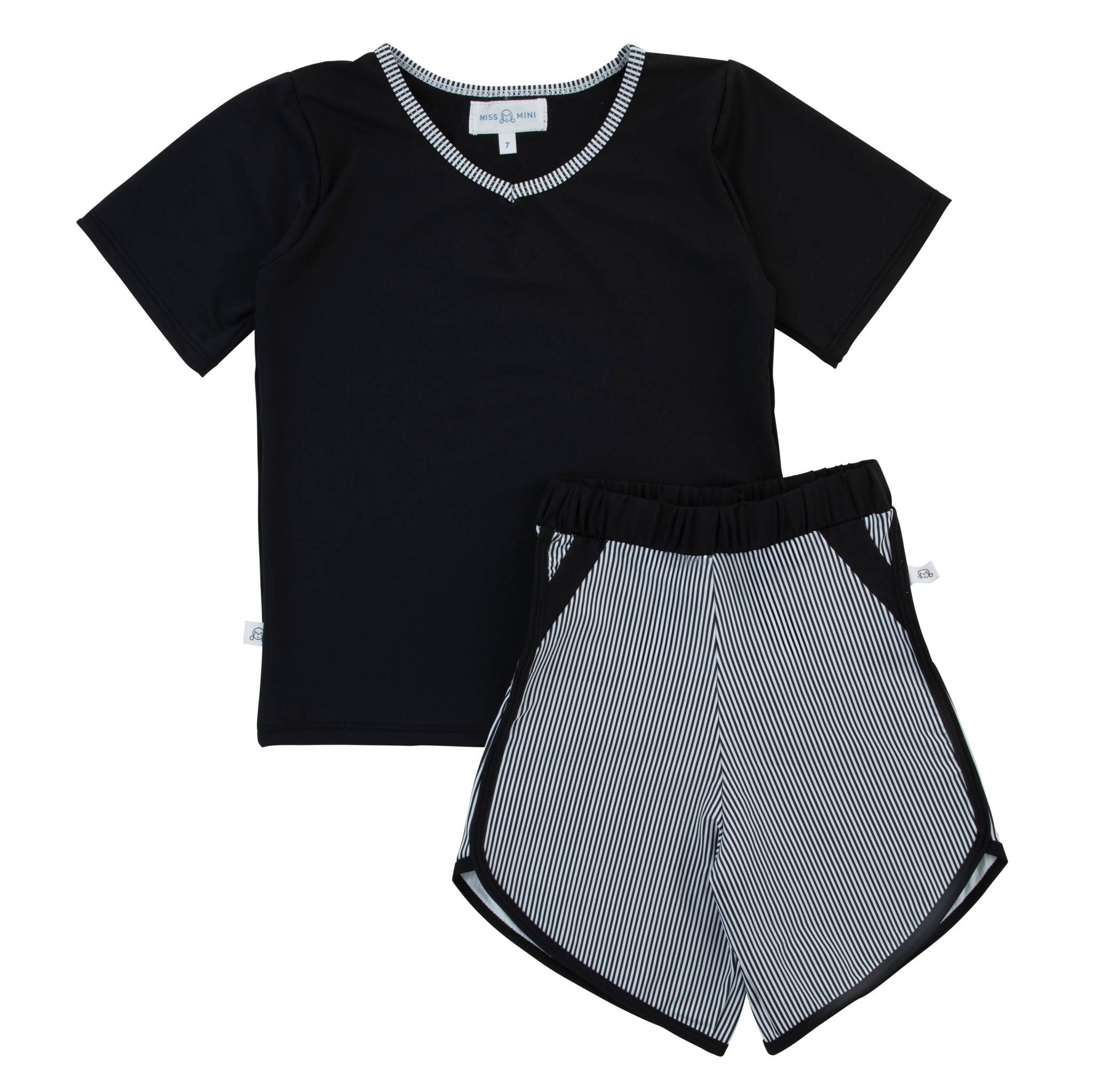 PINSTRIPE TOP & BOTTOM SHORTS SET – Miss Mini