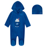 WHIPPED HOODED ROMPER - BOY + BEANIE