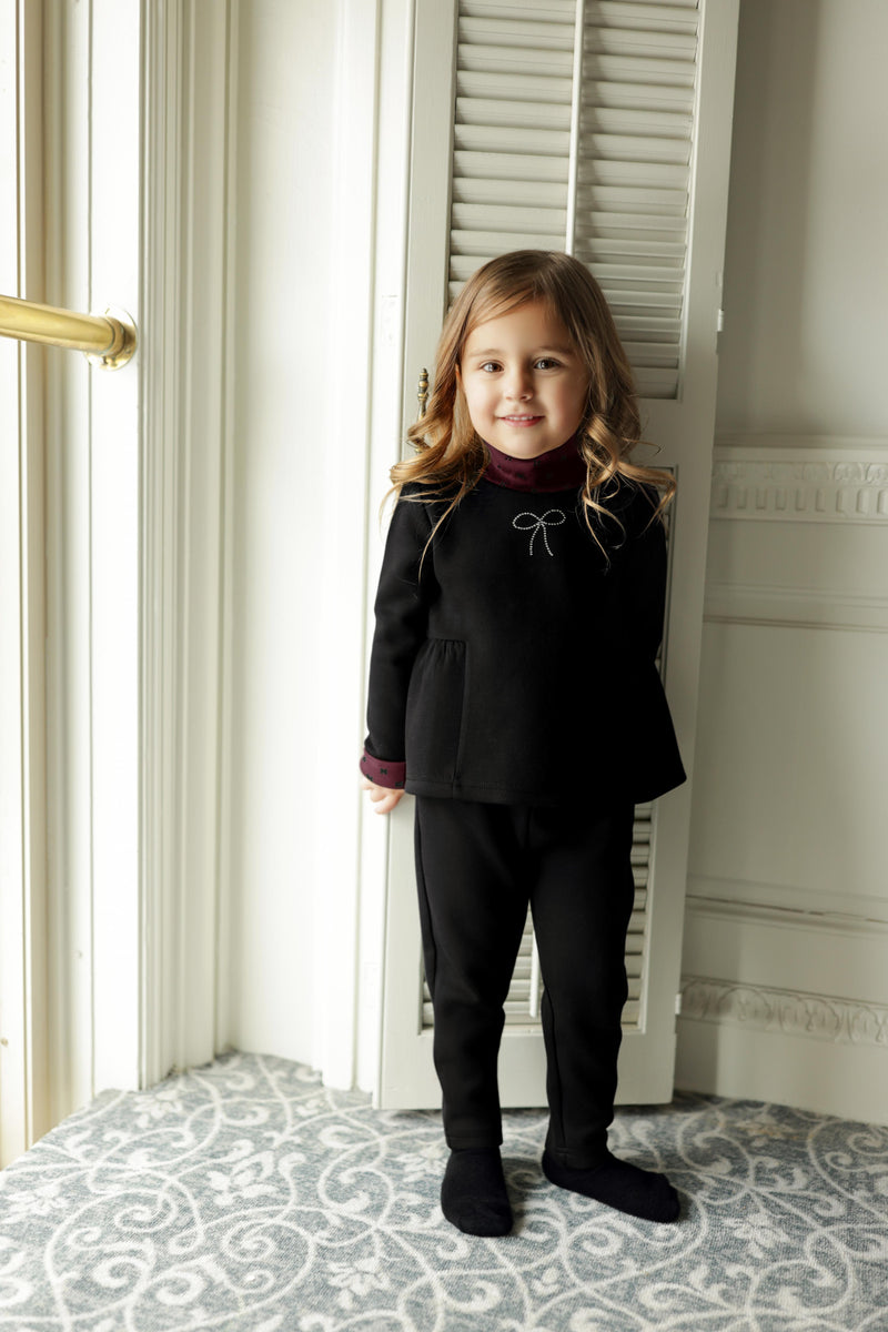 RHINESTONE BOW SHABBOS SET - GIRL