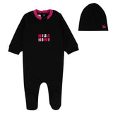 BRANDED BALLOON ROMPER - GIRL + BEANIE