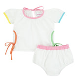 COLOR-EDGE TODDLER GIRLS 2 PIECE SET - WHITE