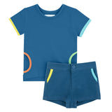 COLOR-EDGE TODDLER T-SHIRT & PANTS SET - CHAMBRAY