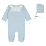 POINTELLE KNIT SHABBOS ROMPER - BOY
