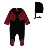EMBROIDERED DUO SHABBOS ROMPER - BOY + BONNET
