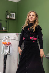 BOLD CORD WEEKDAY SKIRT & VEST SET - TEEN