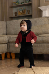 EMBROIDERED DUO SHABBOS ROMPER - BOY + BONNET