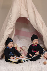 BRANDED BALLOON ROMPER - BOY + BEANIE