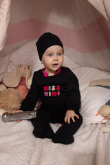 BRANDED BALLOON ROMPER - GIRL + BEANIE