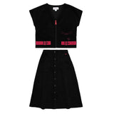 BOLD CORD WEEKDAY SKIRT & VEST SET - TEEN