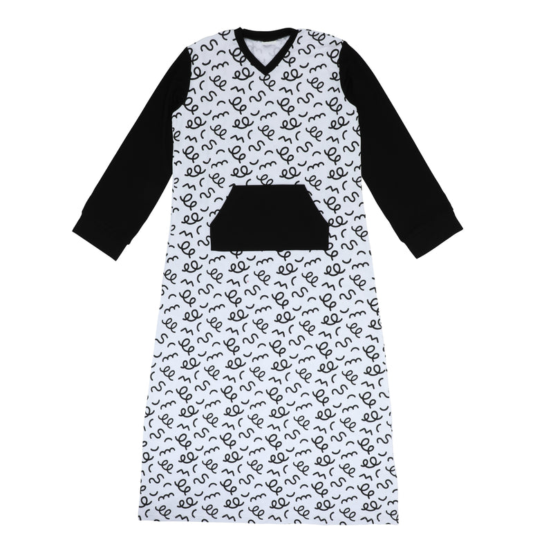 DOODLE NIGHTGOWN - BLACK