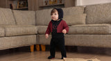 EMBROIDERED DUO SHABBOS ROMPER - BOY + BONNET