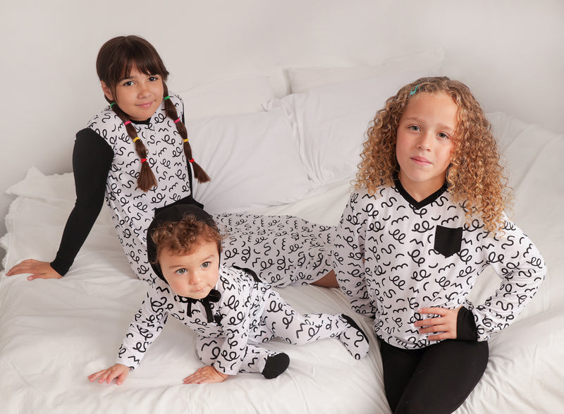 DOODLE PAJAMA UNI - BLACK