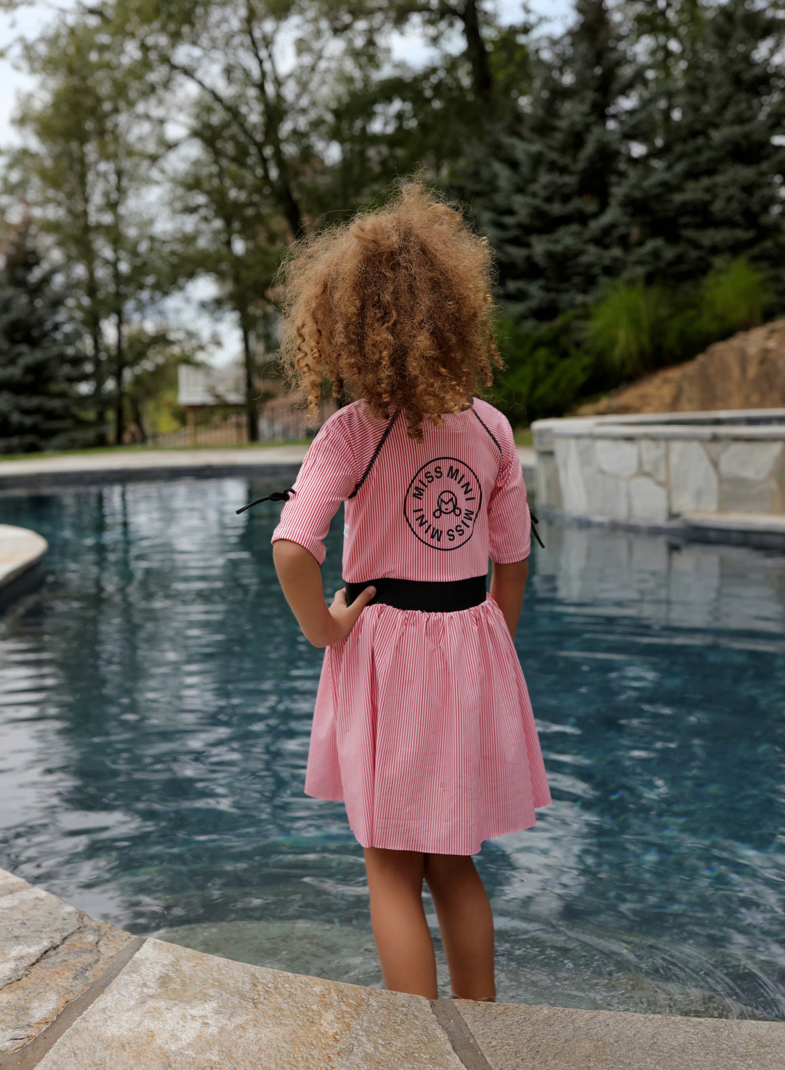 little miss s in a mini dress PINSTRIPE SWIM DRESS (WITH SNAPS) – Miss Mini