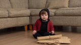EMBROIDERED DUO SHABBOS ROMPER - BOY + BONNET