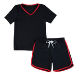 Red Heart Top and Bottom Shorts Set