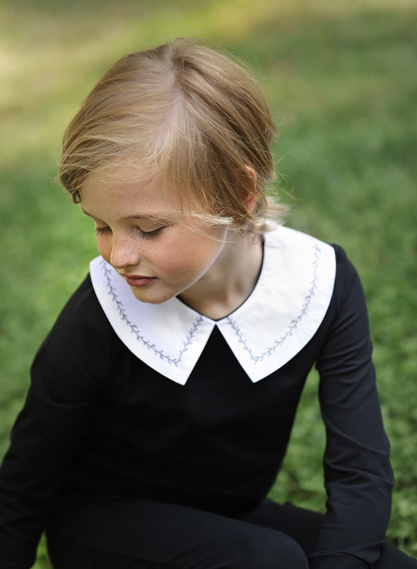 Embroidered Collar Pajamas